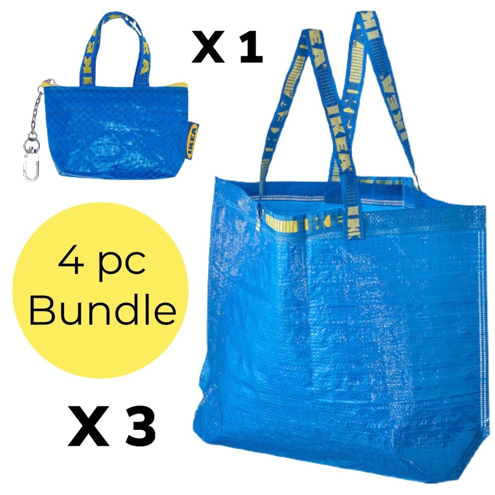 IKEA - Classic Blue Tote -  4pc Bundle - NWT